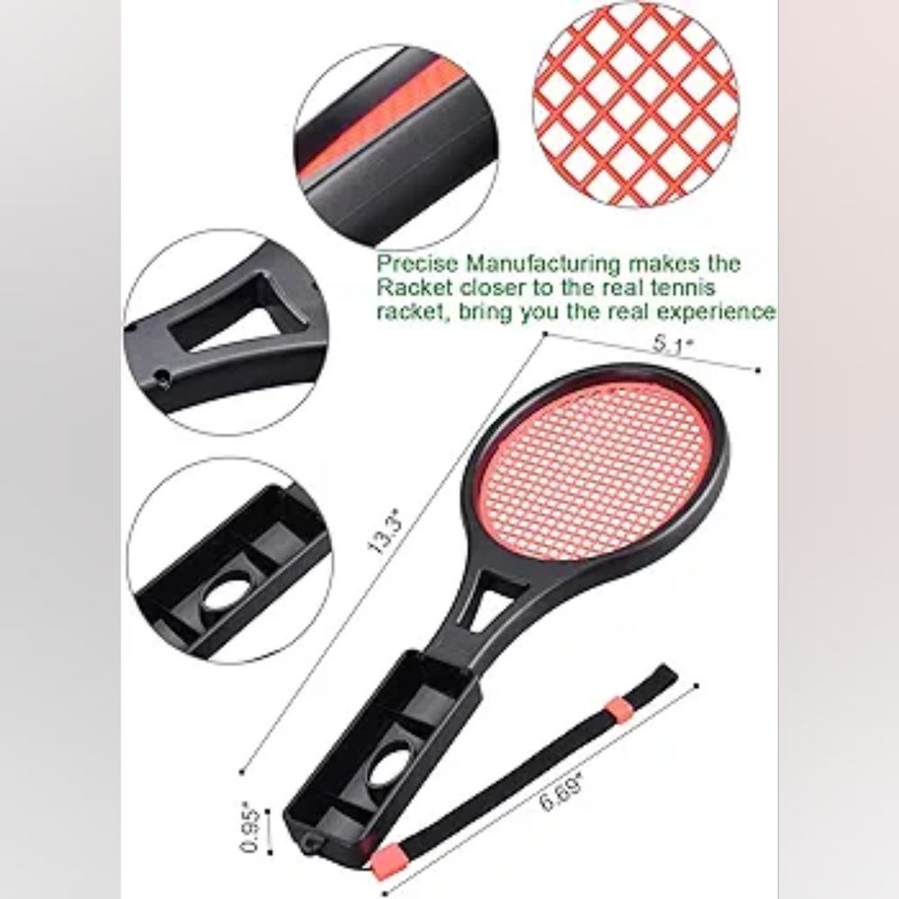 Tennis Racket for Nintendo Switch Joy-Con Tendak Tennis Racket - Picture 2 of 9